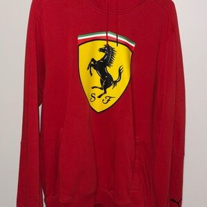 Puma Red Men's Hoodie with Ferrari Logo